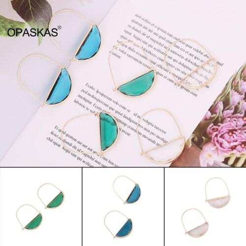 2pcs Transparent Glass Earrings Multicolor Trendy Geometric Lock Earrings Minimalist Jewelry Gifts for Women VL