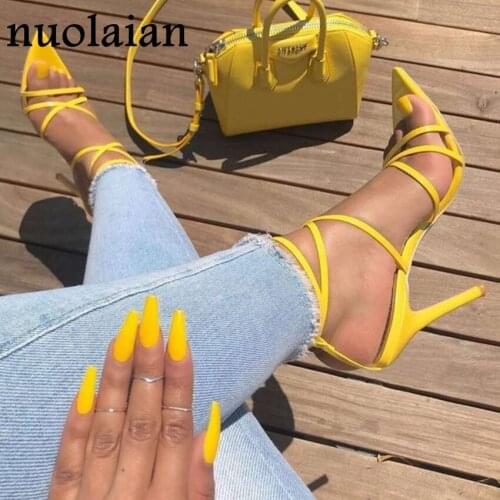 2020 Summer Gladiator Shoes Woman Wedding Pump Shoes Womens Leather Pumps High Heels Sandals Ladies High Heel Shoes