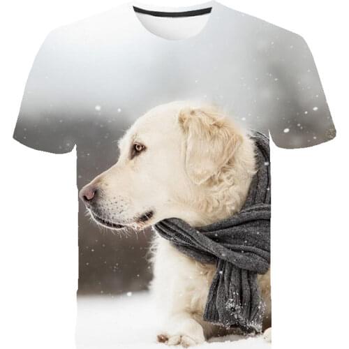 2020 Summer Baby Boys T shirt Cute Animal Dog Print Kids T-Shirts Funny Harajuku Children Girls Casual Tops O-Neck Clothes 4-14T