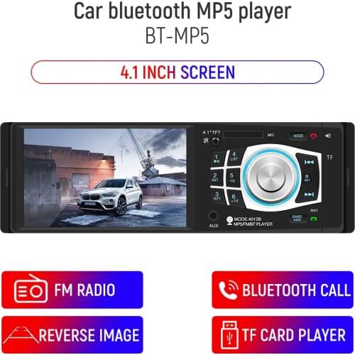 4In 4012B Car MP5 Player 1 Din Android Touch Screen Radio Audio Stereo Bluetooth Fast Charging AUX Multimedia Music System