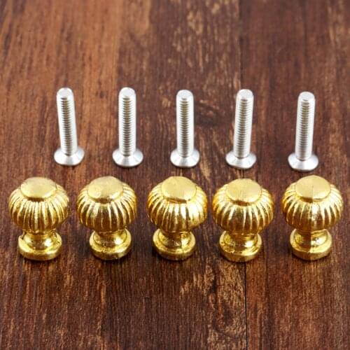 5pcs Gold Cupboard Pulls Drawer Knobs Door Window Handle Kitchen Furniture Handle Hardware 14*19mm
