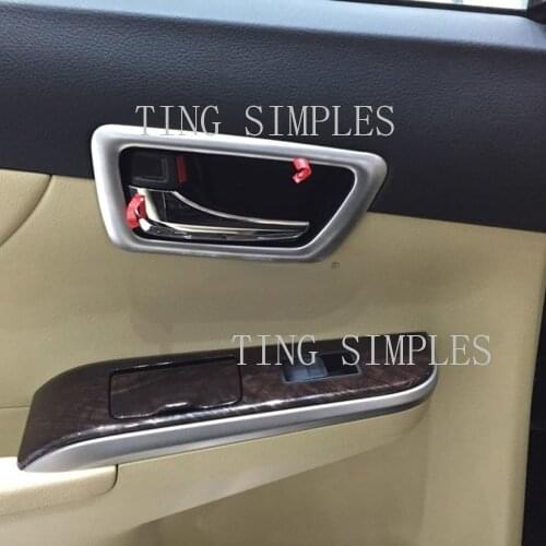 For Toyota Camry 2015 2016 ABS chrome Matte Inner Door Handle Bowl Cover Trim Decoration Frame Sticker Car Interior Accessories
