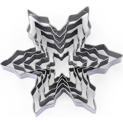 5PCS Star Cookie Cutter Flower Cake Cutter Mold Heart Baking Cutter Navidad Cookie Cutter Handmade Snowflake Cake Cutter Mold