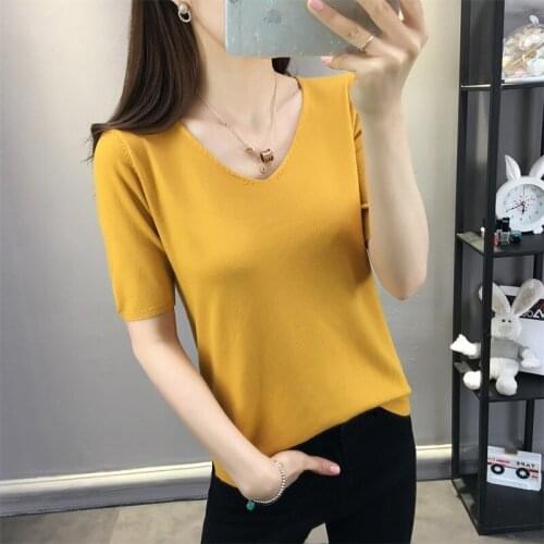 Женские пуловеры с V-образным вырезом GINOACER China At AliExpress