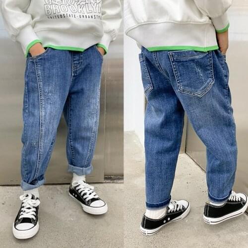 IENENS Kids Boys Jeans Spring Baby Girls Summer Thin Pants Denim Clothing Children Boy Casual Bowboy Long Trousers 5-13Y