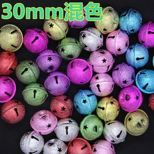 New Mixed Color Round Shape(40 30)mm Copper Shape Jingle Bells For Charm Bells Necklace Fit Festival/Party/Pets Necklace
