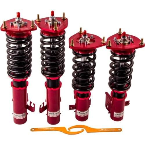 24 Damper Adjustable Coilovers Kit For Subaru Impreza WRX GC8 Shock Absorber Suspension Dampering Top Mount Front Rear Camber