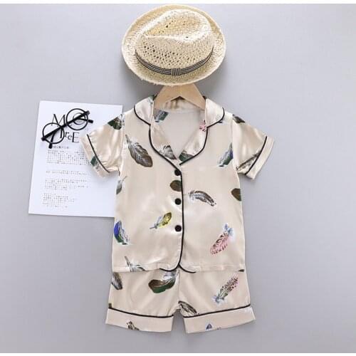 Boys Clothing Sets kids Summer Pajamas Set Toddler Baby Boy Girl Short Sleeve Cartoon Tops+Shorts Pajamas Sleepwear Outfits