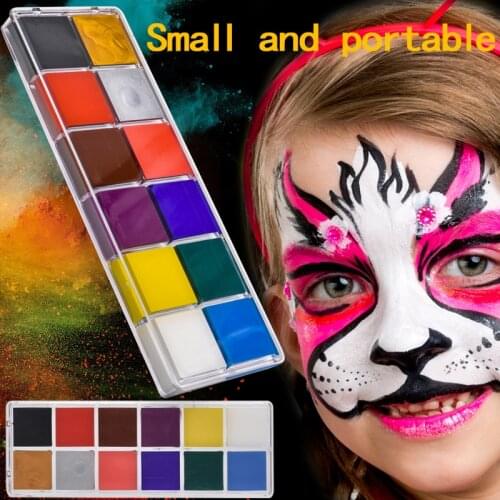 Body Face Painted 12 Color Make Up Flash Tattoo Brush Festival Painting Play Clown Halloween Makeup Face Paint Kids Toys Tool
