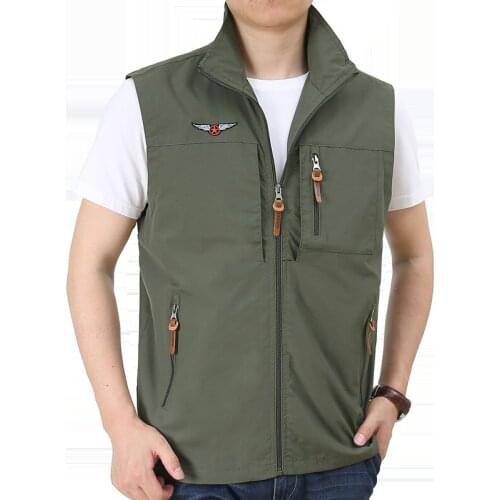 Summer Multi-pocket Vest Men Outdoor Quick Dry Thin Photography Fishing Tactical Vest Large Size M-4XL Mesh Liner Gilet Homme