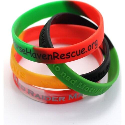 Hot Sale High Quality Factory Price Custom Qr Code Silicone Bracelet Mixed Color Band With Logo Embossed Fast Ship