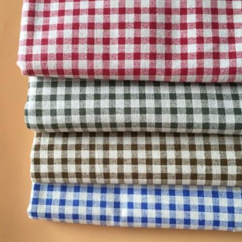 LINENCotton Fabric For Clothing Quilting Lattice Twill Fabrics Cloth DIY Sofa Curtain Tablecloth Cushion CRAFT SEWING Materiasl