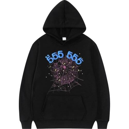 Fashion Creativity Sp5der 555555 Angel Number Hoodie Men Women High Quality Spider Web Pattern Sweatshirt Unisex Loose Clothing
