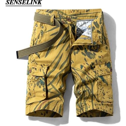 2021 Summer Printed Cargo Shorts Men Casual Camouflage Tactical Jogger Military Loose Men Shorts Big Size Men Shorts 28-38