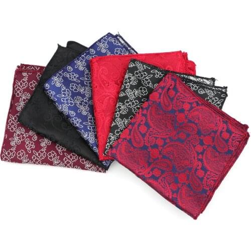 Mens Polyester Handkerchief Hanky Man Paisley Floral Jacquard Woven Pocket Square 23*23cm For Business Wedding Party