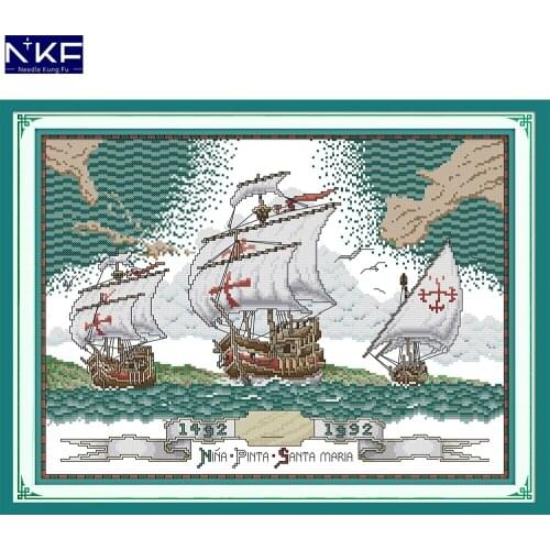 NKF The Crusades Stamped Cross Stitch DIY Kits Needlework Embroidery Set Chinese Cross Stitch for Home Decor