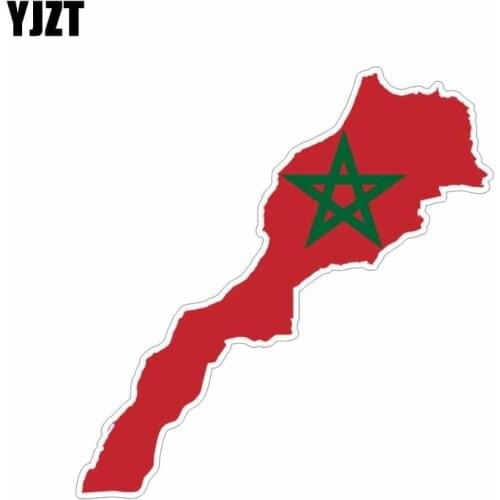 YJZT 16.8CM*5CM Personality Morocco Decal Map Car Sticker Accessories 6-0593