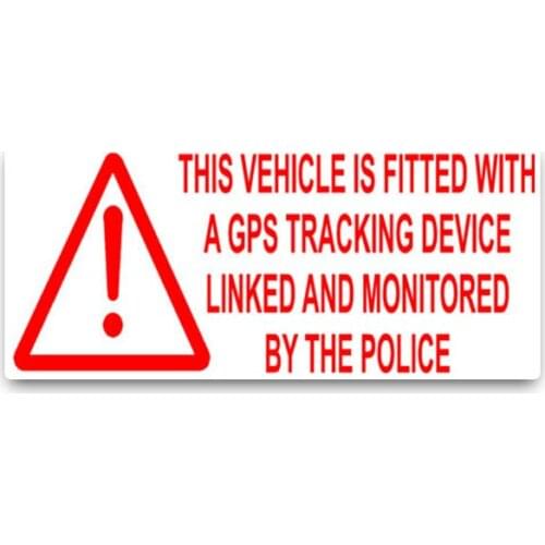 New Warning Red Bold Attention Vehicle Is Fitted with GPS Device Car Sticker Vinyl Car Window Car Decals PVC