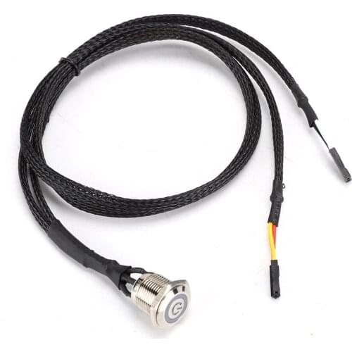 Desktop Computer Host Switch Cable Metal Button Metal LED Power Button Accessories Stable And Durable 40000 Hours Life