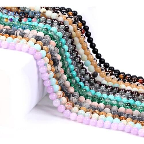 Natural Stone Chalcedonys Howlite Kunzite Crystal Tiger Eye Blue Sand Jaspers Matte Round Beads For Jewelry Making DIY Bracelets