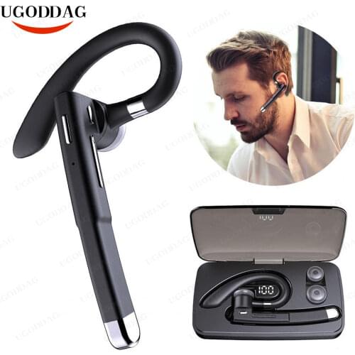Earphone Waterproof Wireless Bluetooth HiFi Headset with Battery Display for Xiaomi Huawei All Smart Phone Business Hook Earbuds