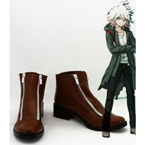 Dangan Ronpa 2 Nagito Komaeda Cosplay Shoes Boots For Adult Mens Halloween Party Cosplay Boots Custom Made