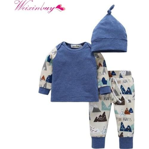 Boys Clothes Cotton Long Sleeve Boy Set 3PCS Baby Boy Clothes Newborn Outfits Shirt Pants Set Casual Boys Clothing