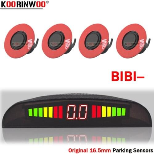 Koorinwoo Ultrasonic LED Parking Sensors Car Parktronic with 4 Probes Reversing Radar Car Detection Dash Monitoring System Black
