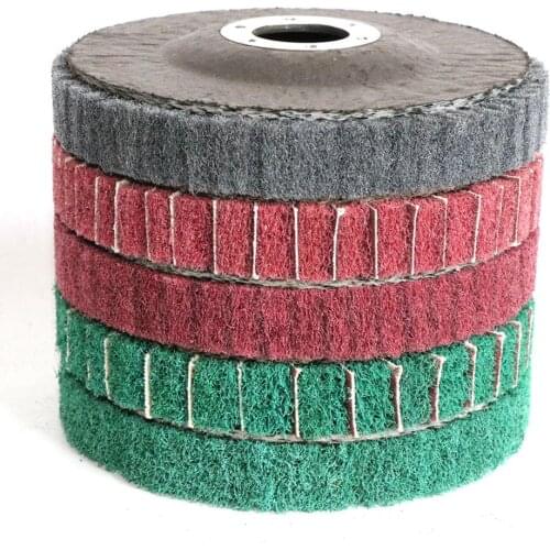 4-1/2"×7/8" Nylon Fiber Flap Polishing Wheel Grinding Disc Non-woven 115*22mm Scouring pad Buffing Wheel for Angle Grinder