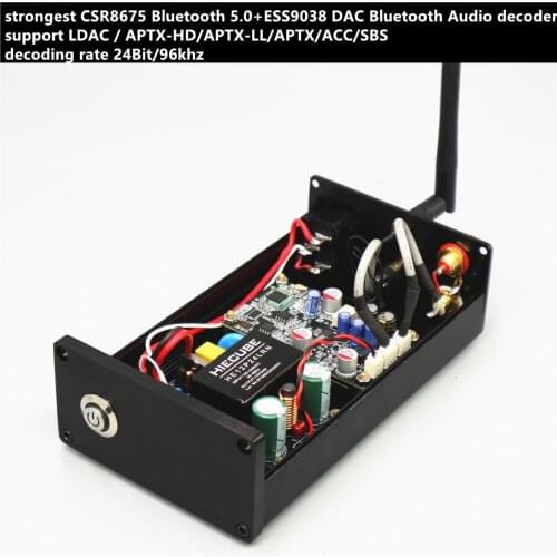 Strongest CSR8675 Bluetooth 5.0 ESS9038 DAC Bluetooth Audio decoder support LDAC APTX-HD ACC 24Bit/96k Bluetooth audio receiver