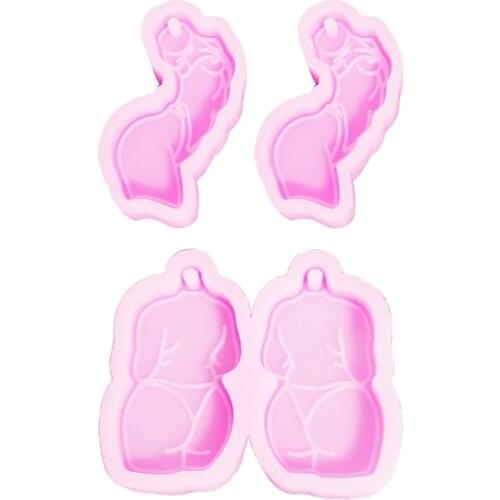 Sexy Woman Back View Earrings Keychain Epoxy Resin Mold Jewelry Pendant Silicone Mould DIY Crafts Ornament Decoration Tool