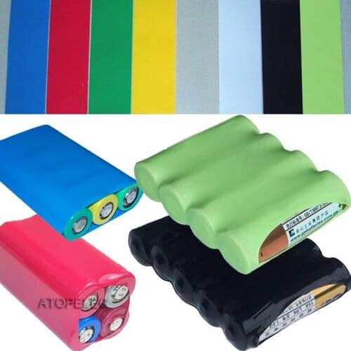 5M Wide 66MM / Diameter 42MM PVC 2:1 Heat Shrink Tubing AA 18650 Battery Wrap Black/Red/Yellow/Green/Blue/Gray/White/Clear