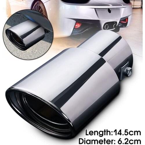 Universal Car Rear Round Exhaust Pipe Tail Muffler Tip Chrome Stainless Steel Automobile Muffler Tip Replacement Car Accessories