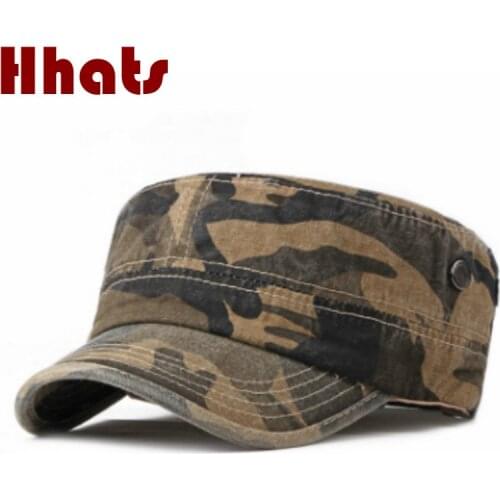 High Quality Camouflage Military Hats For Men Adjustable Unisex Fall Army Cap Casual Camo Flat Navy Army Air Force Flat Top Hat