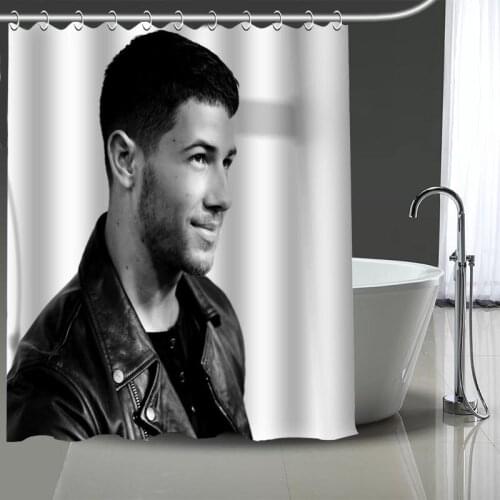 High Quality Nick Jonas Printing Shower Curtain Waterproof Curtains Bathroom Decor with Hooks Custom your image More size