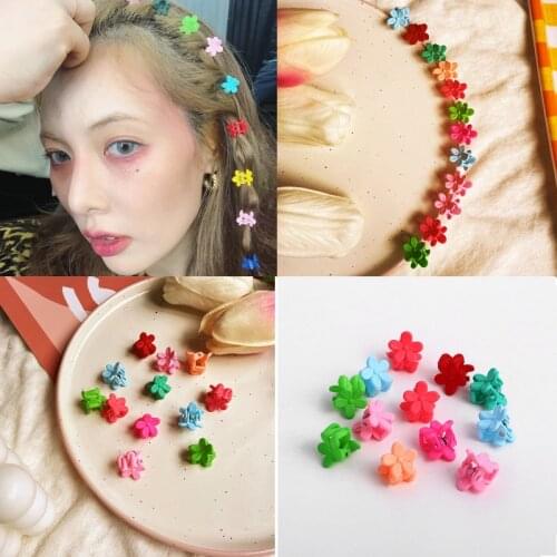 Todorova 12pcs Flower Hair Clips Claw Barrettes Mixed Color Mini Clamps Jaw Hairpin Headdress Hair Styling Accessories Tool