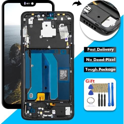 AAA LCD For Oneplus 6 A6000 A6003 LCD Display Touch Screen Digitizer Glass Assembly + Frame for 1+6 LCD