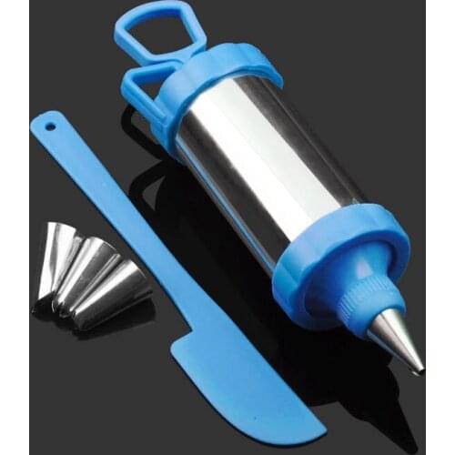 1SET DIY Stainless Steel Cake Decoration Nozzles Cream Butter Squeeze Syringe Gun Set Baking Tools LM 007