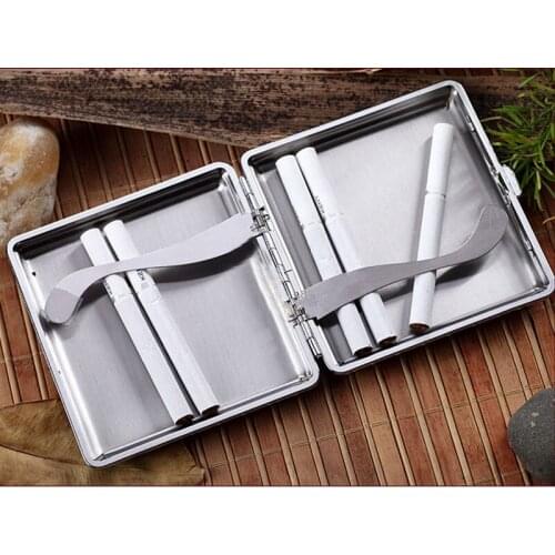 1Pcs Cigarette Case Gift Double Sided Flip Open Metal Frame 20 Cigarette Case Storage Holder Household Merchandises