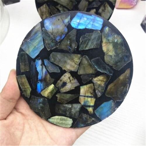 1PC Natural Labradorite Plate Slice Quartz Crystal Mineral Specimen Display Healing Natural Stones and Minerals