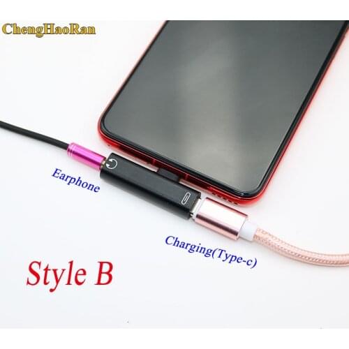 2 In 1 Type C To 3.5mm Jack Earphone Charging Converter Double USB Type-C Audio Adapter For Xiaomi Huawei moto oneplus Phones