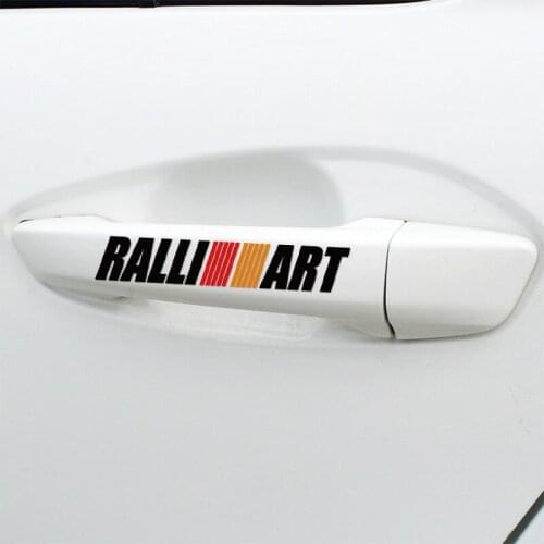 4 Pieces/set Customizable RALLI///ART doorknob sticker Car-Styling For mitsubishi lancer asx outlander pajero galant accessories