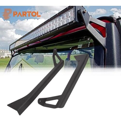 2/pcs 50" Straight LED Light Bars Mounting Brackets Fit for Jeep Wrangler YJ 1987-93 94 1995 Upper Windshield Steel Mount Kits