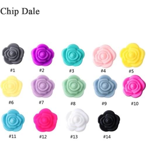 Chip Dale 30pcs Mini Flower Silicone Beads DIY Pacifier Pendant Food Grade Silicone Baby Teething Necklace Accessories Gitfs