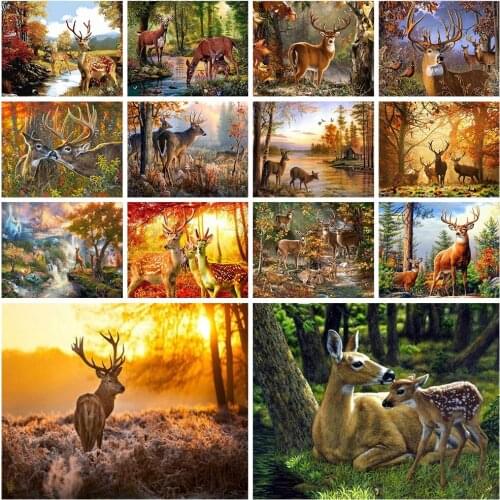 5D Diamond Embroidery Deer Full Square Diamond Painting Animals Cross Stitch Mosaic Full Layout Crafts Home Decoration