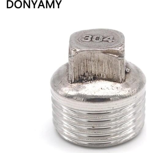 BSPT 1/2" DN15 Stainless Steel SS304 Threaded Male Malleable Square Head Pipe Plug For Water Gas Oil
