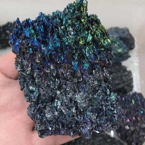 Colorful mineral stone ornaments Ore Silicon Carbide Cluster Rough specimens