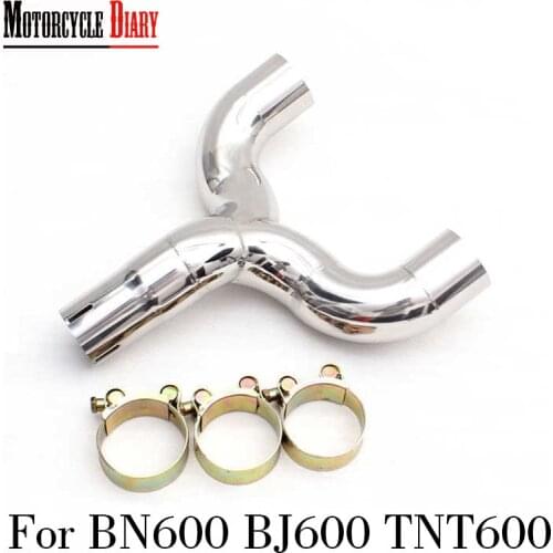 For Benelli BN600 BJ600 TNT600 TNT 600 Slip on Link Mid Middle Tube Connector Double Pipe Exhaust Motorcycle Escape Moto Muffler