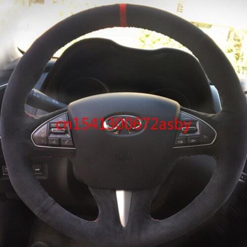 For Infiniti Q50L QX50 30 60 Q70 FX35 DIY suede leather special car interior steering wheel cover car accessories