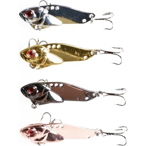 HENGJIA 4pcs metal vib fishing lure 5cm 11g crankbait swimbait 4#hooks blade vibration rattlin sinking fishing tackle